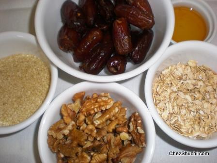 dates and sesame bars ingredients